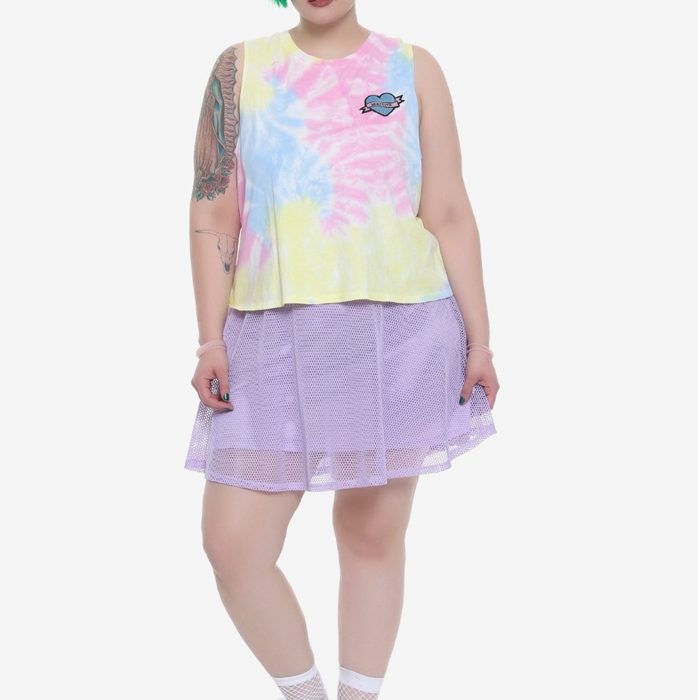NWT Plus Tie Dye Whatever Slash Back Tank